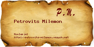 Petrovits Milemon névjegykártya